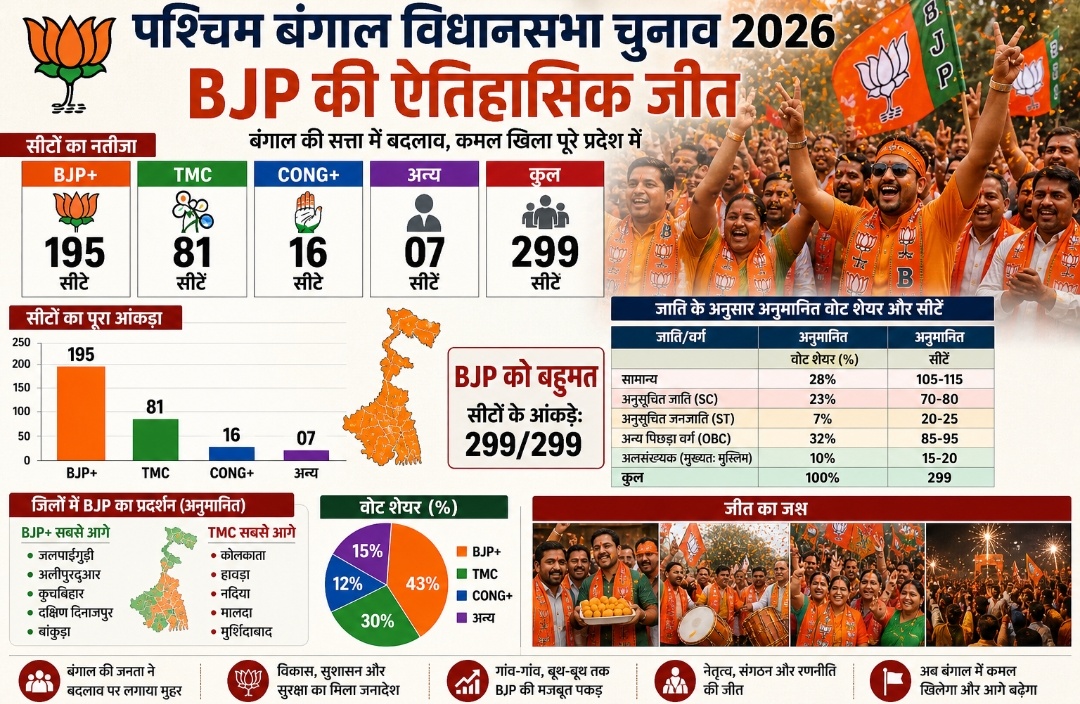 बंगाल में BJP की जबरदस्त जीत, देशभर में खुशी की लहर